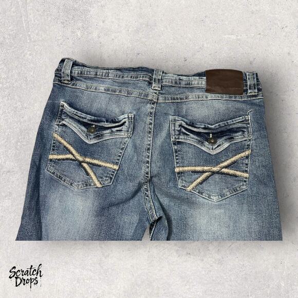 TK Axel Men's Distressed Blue Jeans Size 36 x 32 Relaxed Fit Vintage Denim Pants - Picture 3 of 4